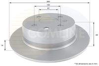 COMLINE ADC1119 - Lado de montaje: Eje delantero<br>Altura [mm]: 41<br>Tipo de disco de frenos: ventilación interna<br>Espesor de disco de frenos [mm]: 24<br>Espesor mínimo [mm]: 21<br>Número de taladros: 1<br>Diámetro exterior [mm]: 256<br>Número de orificios: 6<br>Diámetro de centrado [mm]: 60<br>corona de agujeros - Ø [mm]: 100<br>