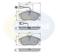 COMLINE CBP11031 - año construcción desde: 10/2001<br>Lado de montaje: Eje trasero<br>Frenos: para vehículos con freno de disco en eje trasero<br>Espesor [mm]: 20,3<br>Longitud [mm]: 109,7<br>Ancho [mm]: 50<br>Contacto avisador de desgaste: excl. contacto de avisador de desgaste<br>Pastilla de freno: con borde biselado<br>Sistema de frenos: Brembo  <br>Número de WVA: 23921<br>