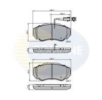 COMLINE CBP11040 - año construcción hasta: 07/2001<br>Lado de montaje: Eje delantero<br>Carga útil [kg]: 1800<br>Versión: 18<br>Espesor [mm]: 19<br>Longitud [mm]: 159,8<br>Ancho [mm]: 64,4<br>Contacto avisador de desgaste: con contacto de aviso de desgaste incorporado<br>Sistema de frenos: Lucas <br>Número de WVA: 21799<br>Número de WVA: 23603<br>