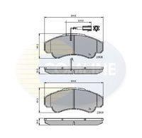 COMLINE CBP11041 - año construcción desde: 08/2001<br>Lado de montaje: Eje delantero<br>Carga útil [kg]: 1000<br>Carga útil [kg]: 1400<br>Versión: 14<br>Versión: 11<br>Espesor [mm]: 19<br>Longitud [mm]: 140,7<br>Ancho [mm]: 66<br>Contacto avisador de desgaste: con contacto de aviso de desgaste incorporado<br>Pastilla de freno: con borde biselado<br>Sistema de frenos: Brembo  <br>Número de WVA: 23917<br>Número de WVA: 23918<br>