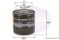 COMLINE EOF046 - Tipo de filtro: Filtro enroscable<br>Altura [mm]: 100<br>Medida de rosca: 3/4" 16 UNF<br>Diámetro exterior [mm]: 76<br>Diámetro exterior de junta tórica: 71<br>Diámetro interior de junta tórica: 62<br>