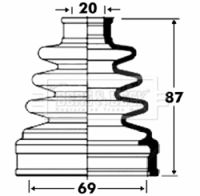 BLUE PRINT ADS78113 - Lado de montaje: lado de engranaje<br>Lado de montaje: Eje delantero<br>Longitud [mm]: 100<br>Material: Caucho<br>Diám. int. 1 [mm]: 26<br>Peso [kg]: 0,250<br>Diám. int. 2[mm]: 71<br>