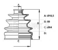 BLUE PRINT ADT38187 - Juego de fuelles, árbol de transmisión