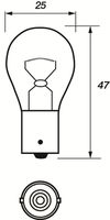 MOTAQUIP LVEB382 - Tensión [V]: 12<br>Potencia nominal [W]: 21<br>Tipo de lámpara: P21W<br>Cantidad: 10<br>Versión: Standard<br>Versión: Trade Box<br>Modelo de zócalo, bombilla incandescente: BA15s<br>