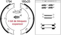 BREMBO S50523 - Lado de montaje: Eje trasero<br>Ancho [mm]: 25<br>Diámetro interior de tambor de freno [mm]: 180<br>Artículo complementario/Información complementaria: con accesorios<br>