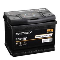 RIDEX 1S0026 - año construcción hasta: 10/2020<br>Tensión [V]: 12<br>Corriente de arranque en frío, EN [A]: 680<br>Capacidad de la batería [Ah]: 60<br>Longitud [mm]: 242<br>Ancho [mm]: 175<br>Altura [mm]: 190<br>Peso [kg]: 17,8<br>Batería: Batería AGM<br>h embalaje [cm]: 190<br>Talón de sujeción: B13<br>Tipo de polos terminales: T1<br>