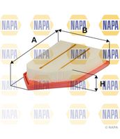 NAPA NFA1480 - Longitud [mm]: 253<br>Ancho [mm]: 162<br>Altura [mm]: 47<br>Tipo de filtro: Cartucho filtrante<br>