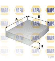 NAPA NFC4046 - Longitud [mm]: 262<br>Ancho [mm]: 195<br>Altura [mm]: 38<br>Tipo de filtro: Filtro antipolen<br>Versión con carbón activo (art. n.º): LVCF535<br>