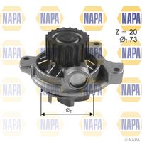 MOTAQUIP VWP681 - Número de dientes: 20<br>Peso [kg]: 1,065<br>Poleas: con polea<br>Diámetro turbina [mm]: 72,5<br>Modelo bomba agua: para accionamiento con correa trapecial<br>