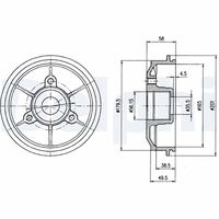 DELPHI BF267 - Tambor de freno