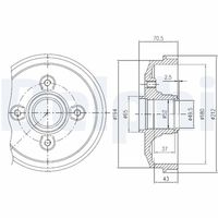 DELPHI BFR190 - Tambor de freno