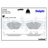 DELPHI LP1002 - Juego de pastillas de freno