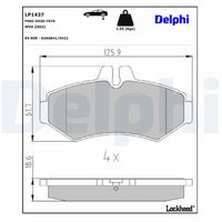 DELPHI LP1437 - Juego de pastilla, freno de estacionamiento de disco