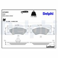 DELPHI LP1603 - Juego de pastillas de freno