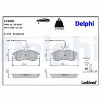 DELPHI LP1607 - Juego de pastillas de freno