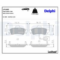 DELPHI LP1683 - Juego de pastillas de freno