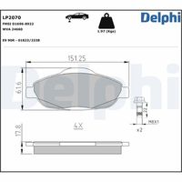 DELPHI LP2070 - Juego de pastillas de freno