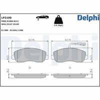 DELPHI LP2190 - Juego de pastilla, freno de estacionamiento de disco