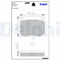DELPHI LP131 - Juego de pastillas de freno