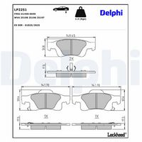 DELPHI LP2251 - Juego de pastillas de freno