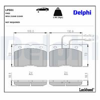 DELPHI LP501 - Juego de pastillas de freno
