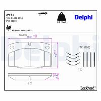 DELPHI LP581 - Juego de pastillas de freno
