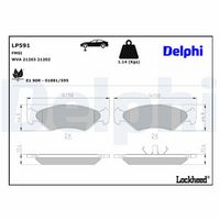 DELPHI LP591 - Juego de pastillas de freno