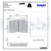 DELPHI LP842 - Juego de pastillas de freno