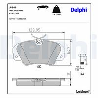 DELPHI LP848 - Juego de pastillas de freno