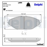 DELPHI LP950 - Juego de pastillas de freno